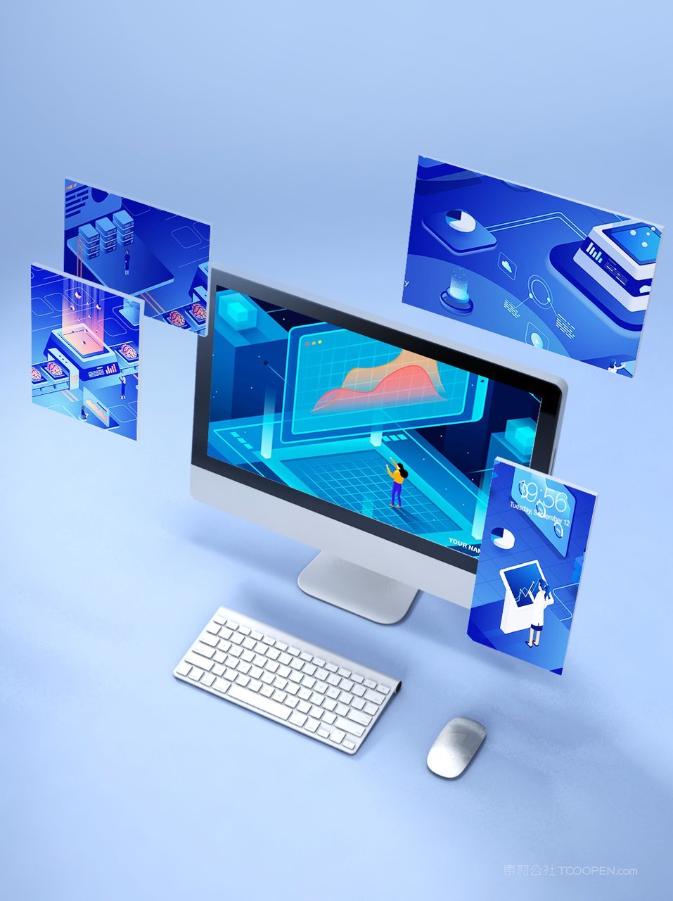 多屏电脑一体机显示屏桌面ui样机 (3)