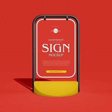 人行道广告牌样机模板