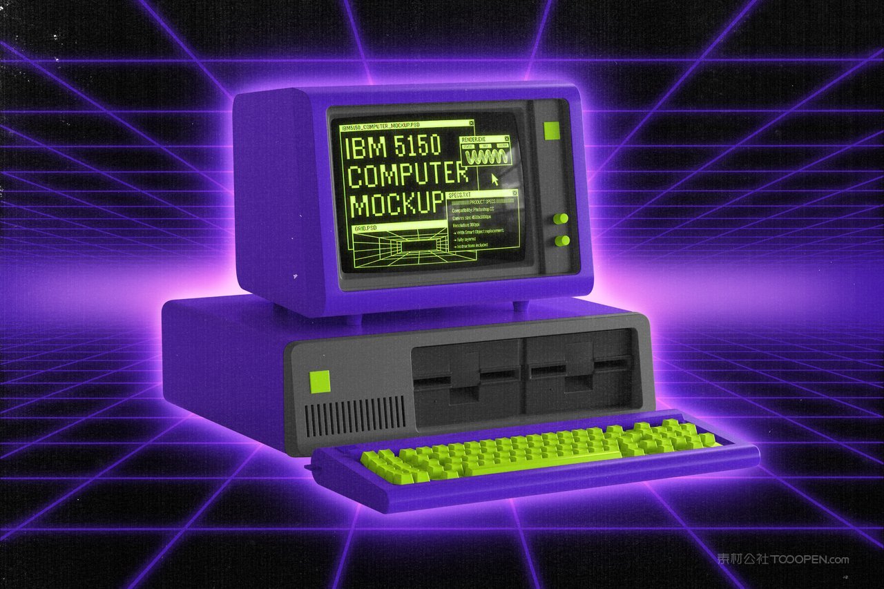 【2103期】复古y2k台式电脑ibm5150电脑样机