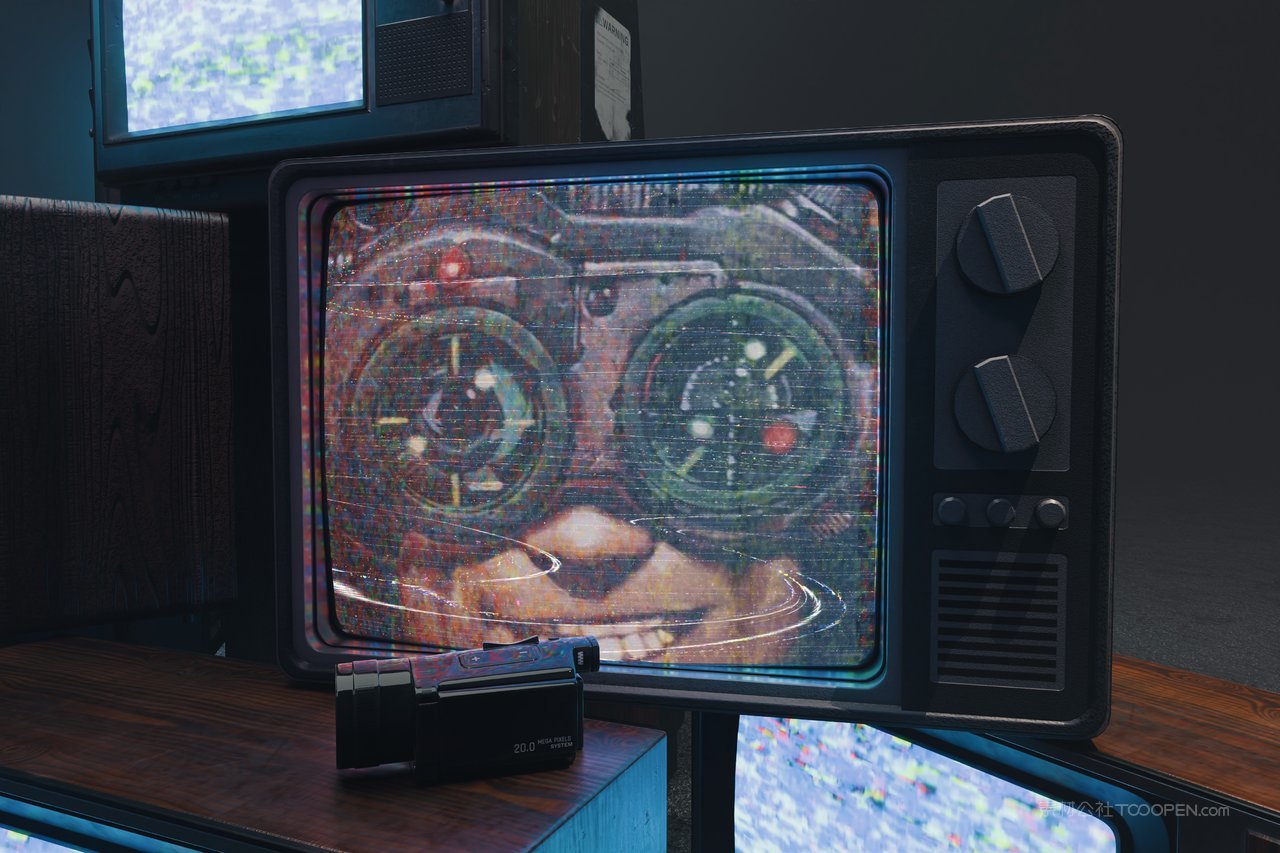 【2014期】老式旧电视机屏幕贴图样机 (5)