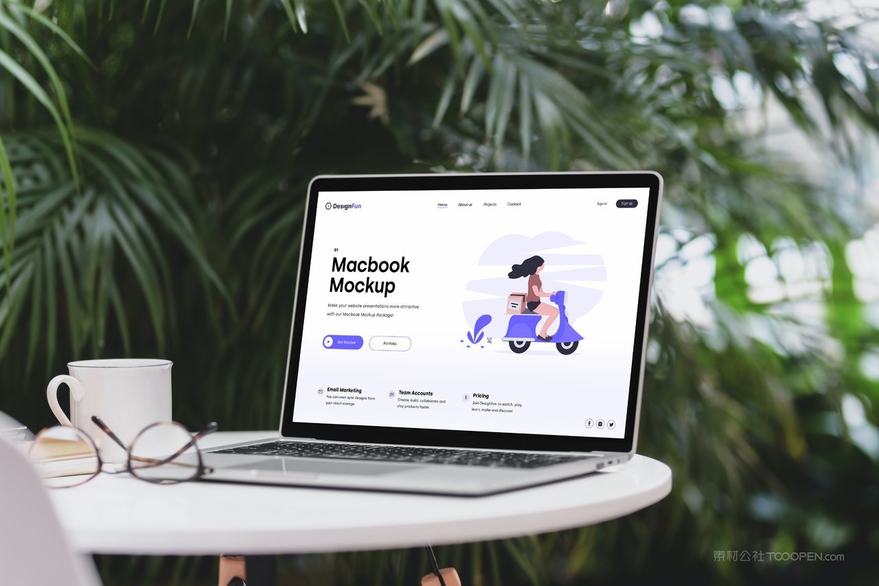 【2004期】卡通可爱苹果笔记本电脑ui界面样机 (8)