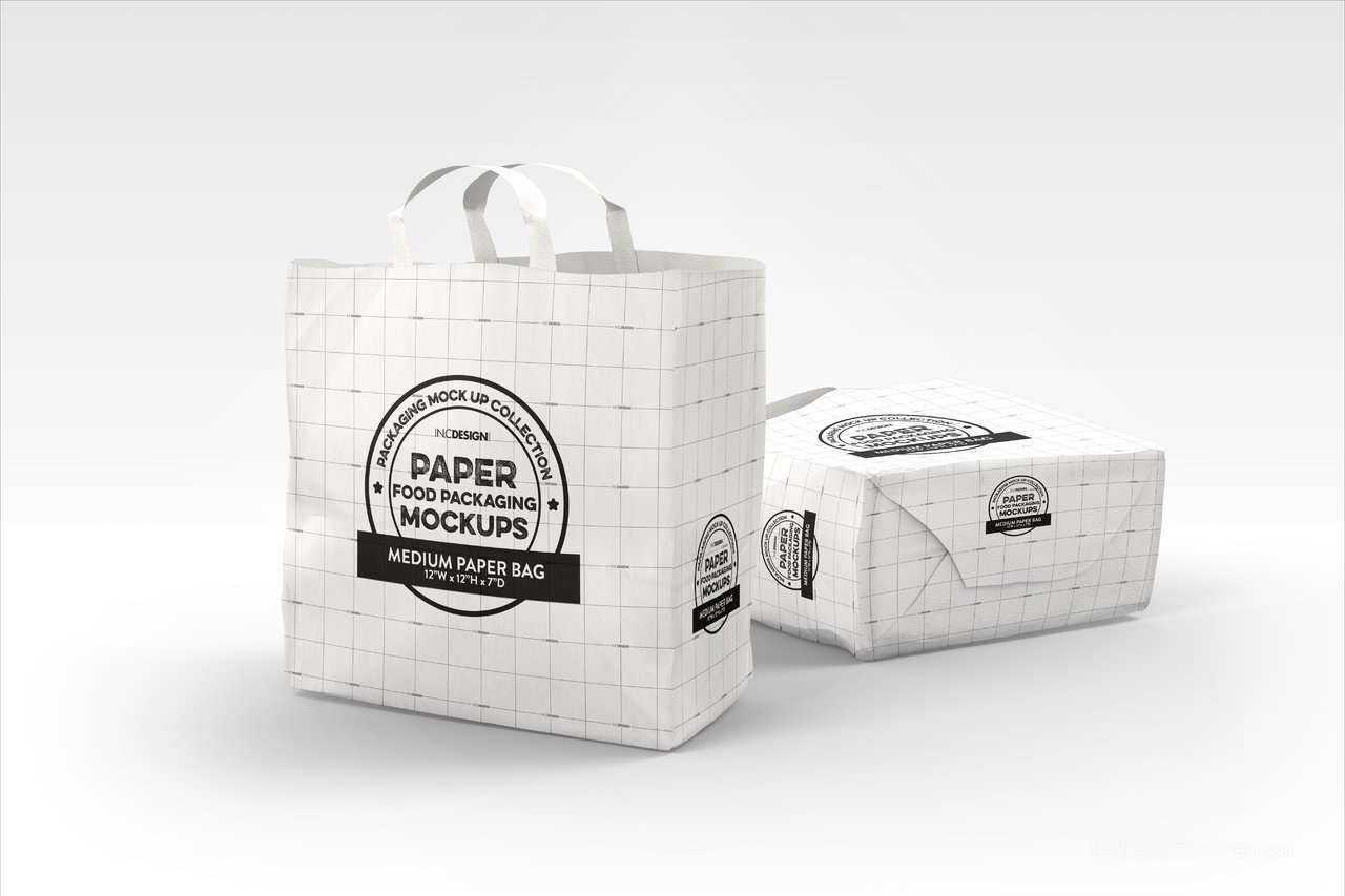 烘焙蛋糕面包店品牌食品纸质包装贴图样机 (16)