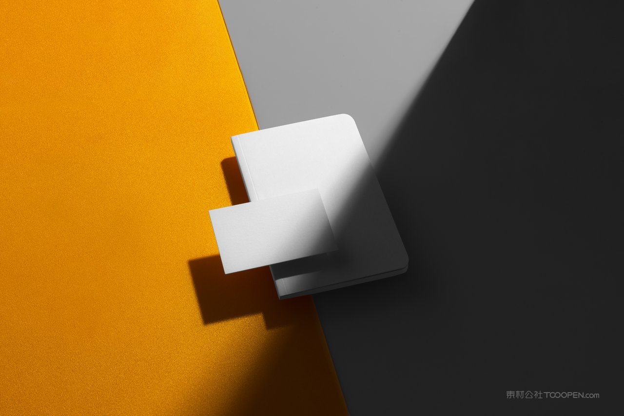 商务桔黑色光影A4信纸名片vi品牌样机