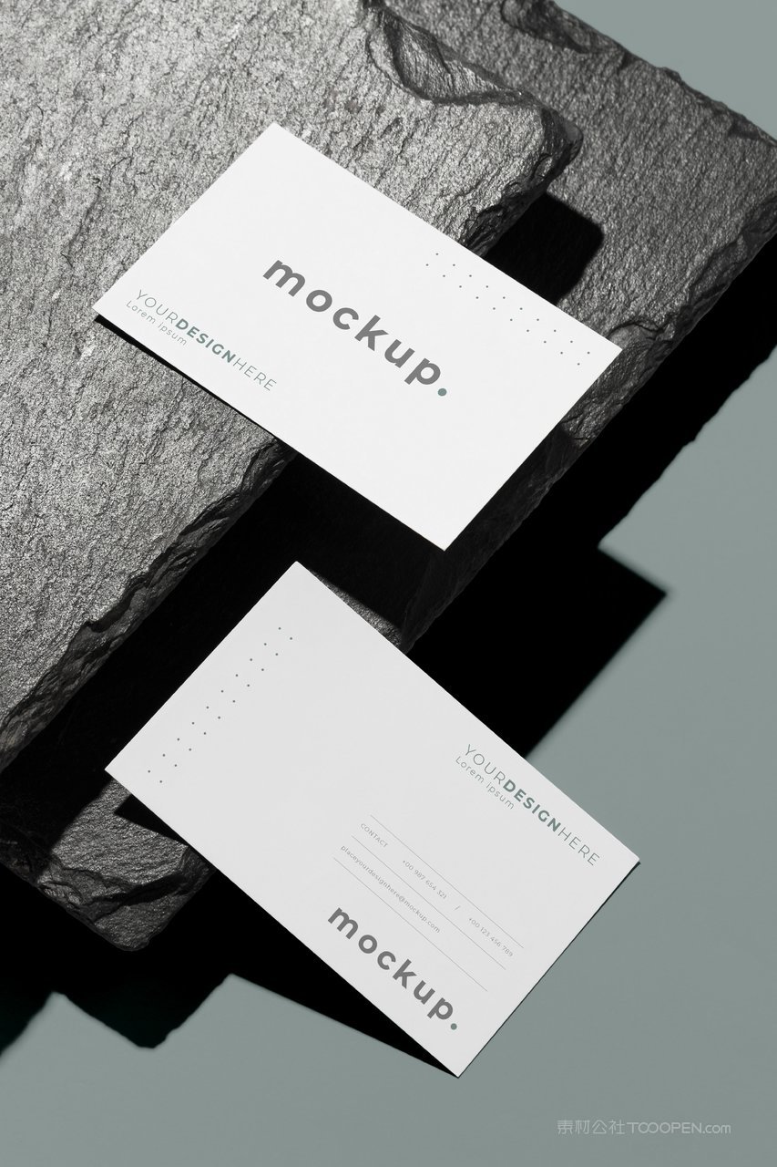 高档轻奢纸质白色名片光影场景样机