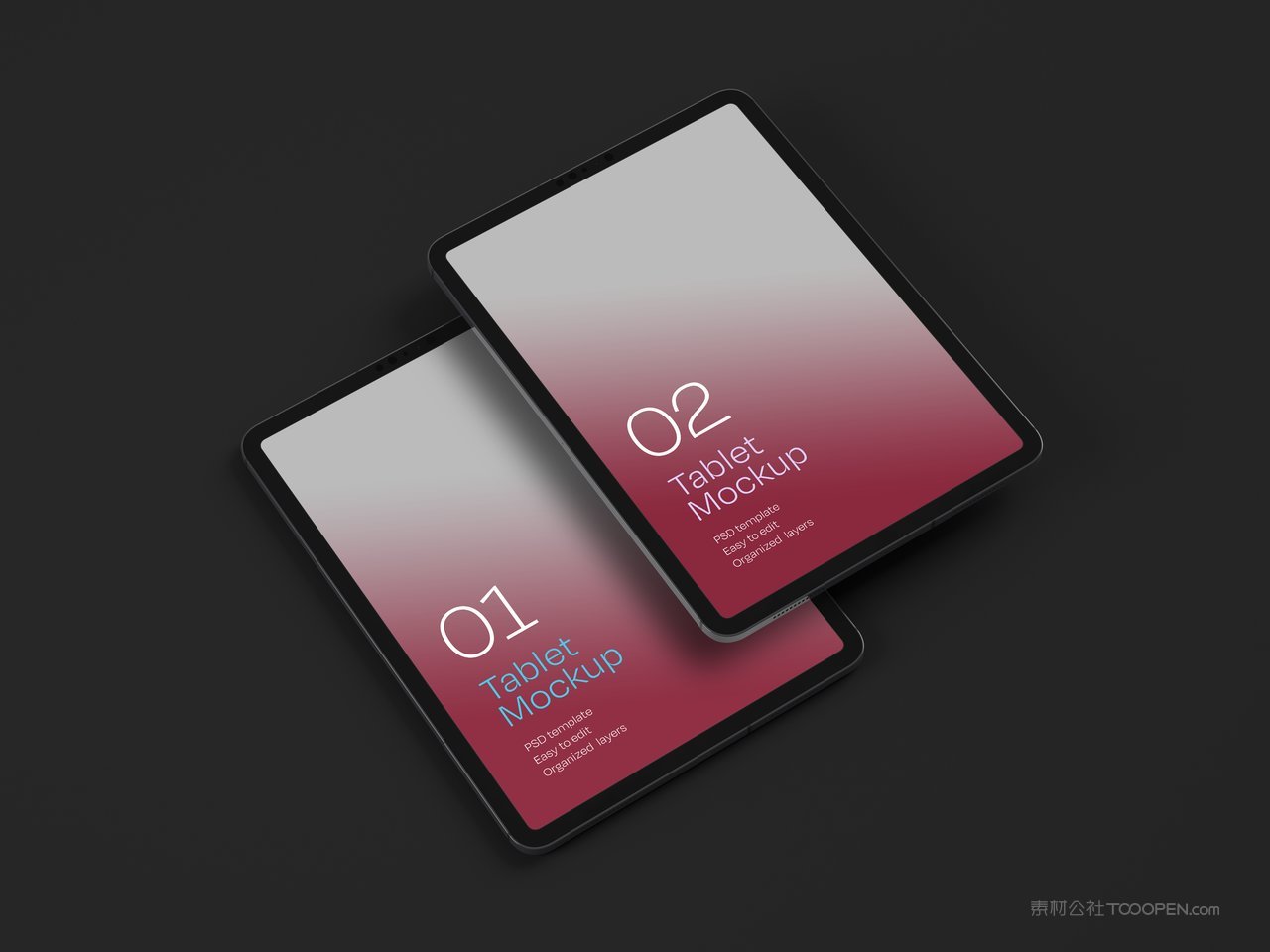 粉色tablet-mockupipad pro平板电脑屏幕样机 (8)