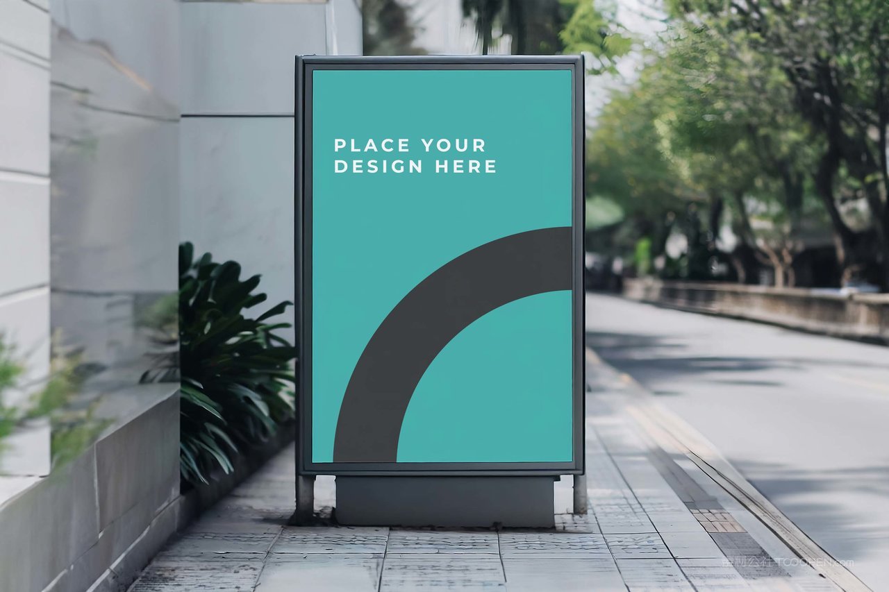 户外广告牌灯箱海报样机