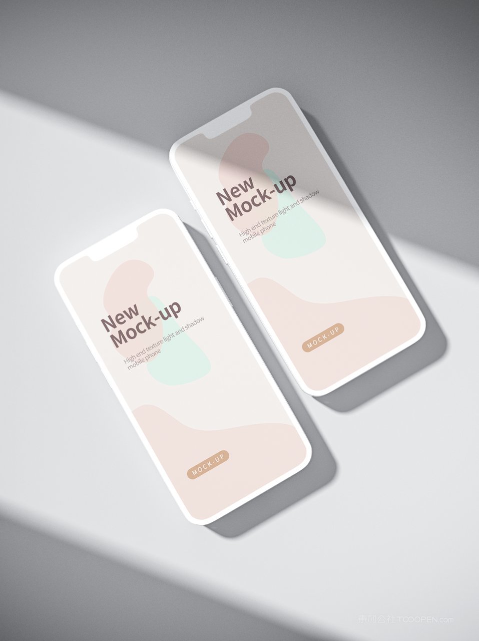 简洁文艺米色手机屏app界面ui样机 (1)