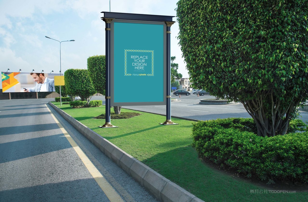 郊外广告牌海报样机