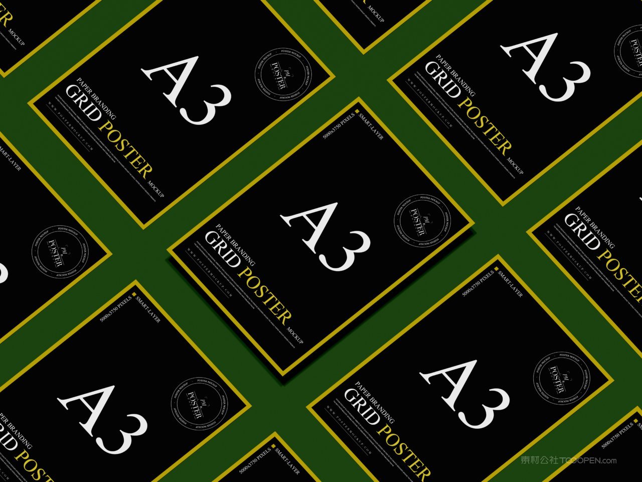 A3网格海报样机