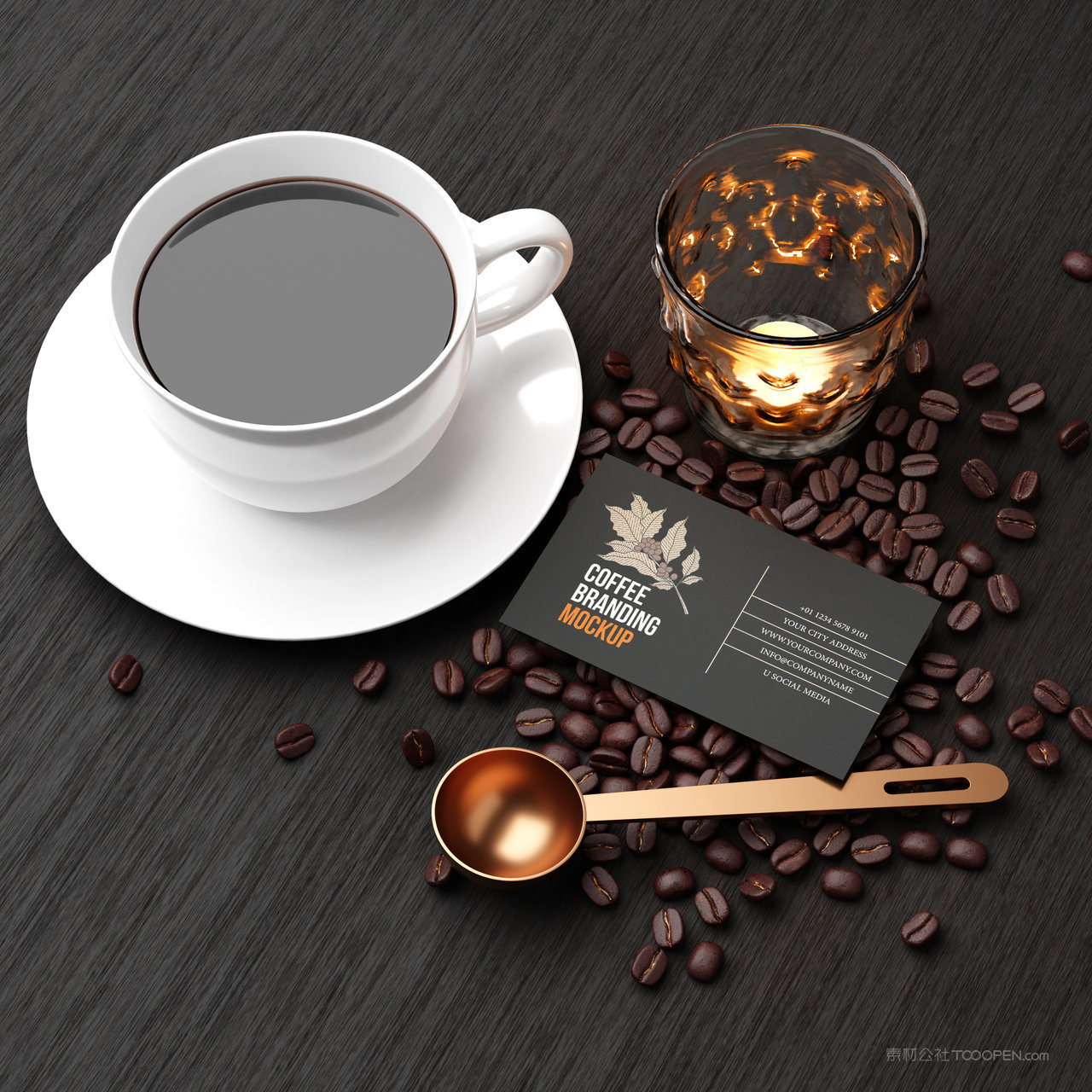 咖啡名片贴图样机