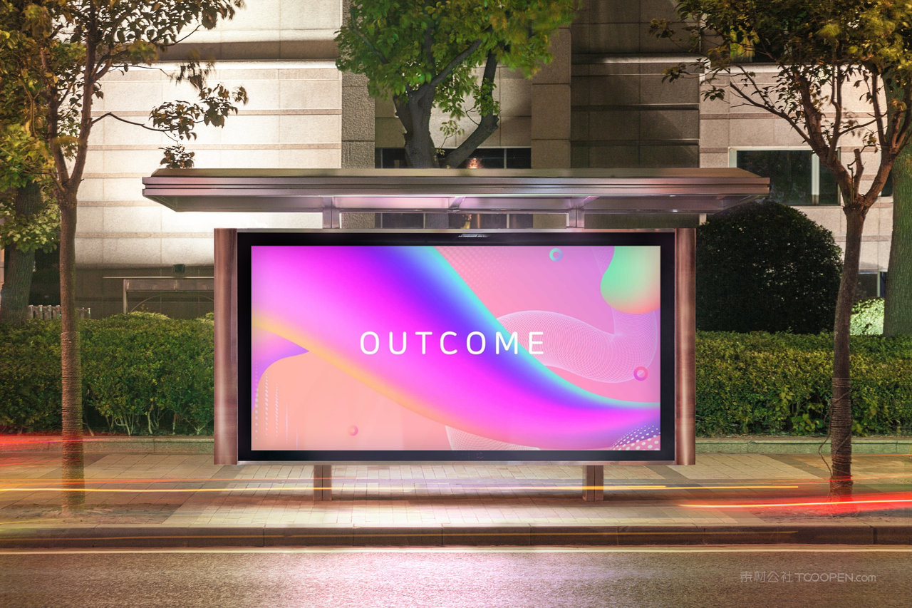 户外公交车站海报场景样机 (2)