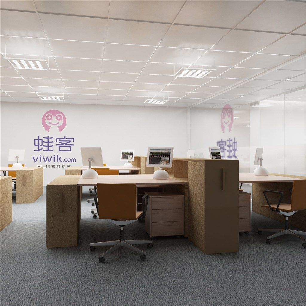 办公室场景贴图样机