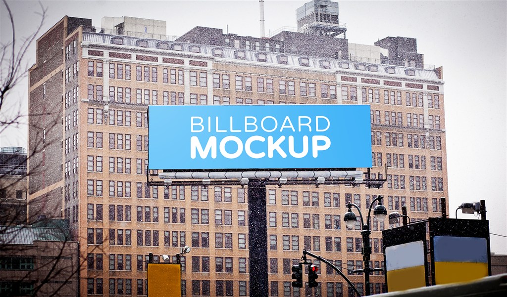 公路街头户外T牌广告牌样机图片场景下载