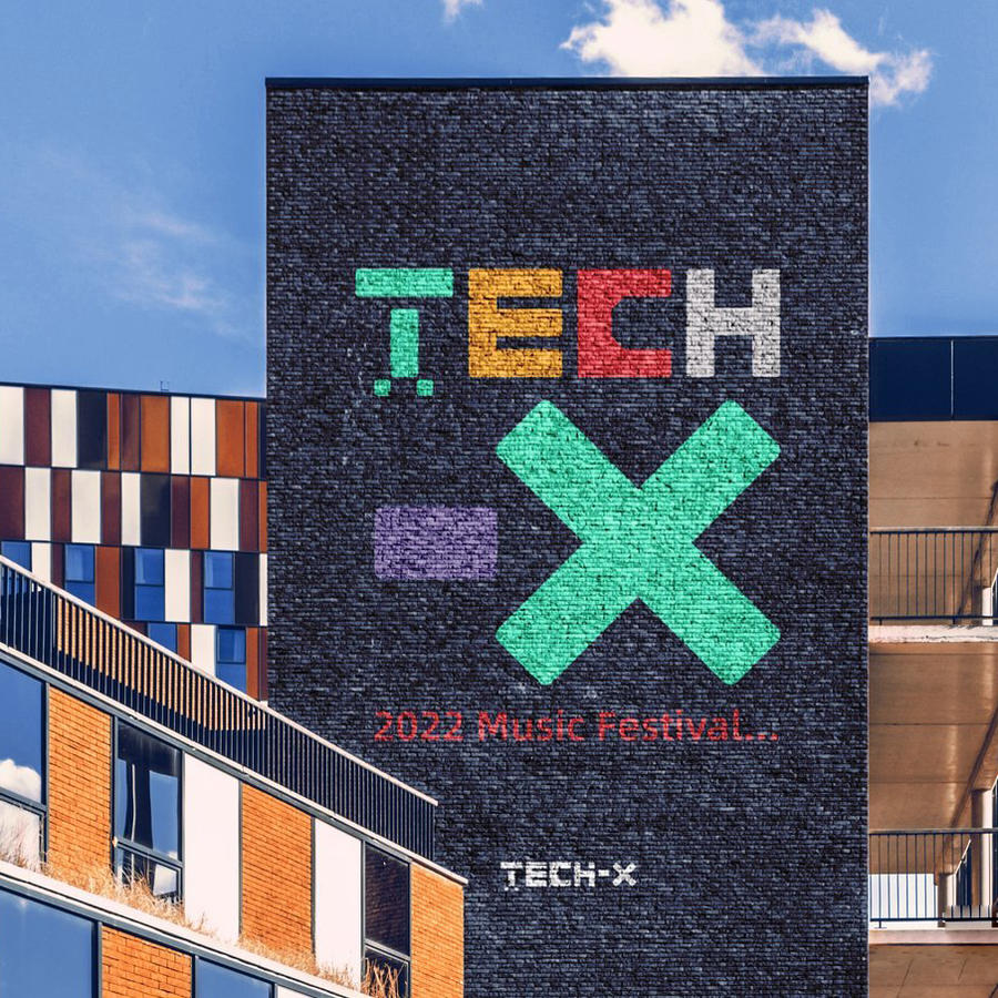 建筑墙面涂鸦广告潮流运动品牌文创样机