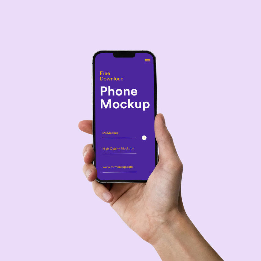 手拿手机贴图样机 手持iPhone模型