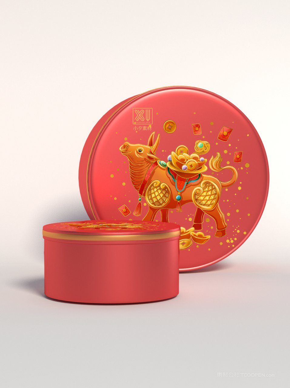 中国潮文创贺岁年货圆罐礼盒装样机 (2)