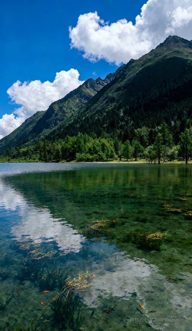 意境湖泊青山天空山峰唯美山水蓝天