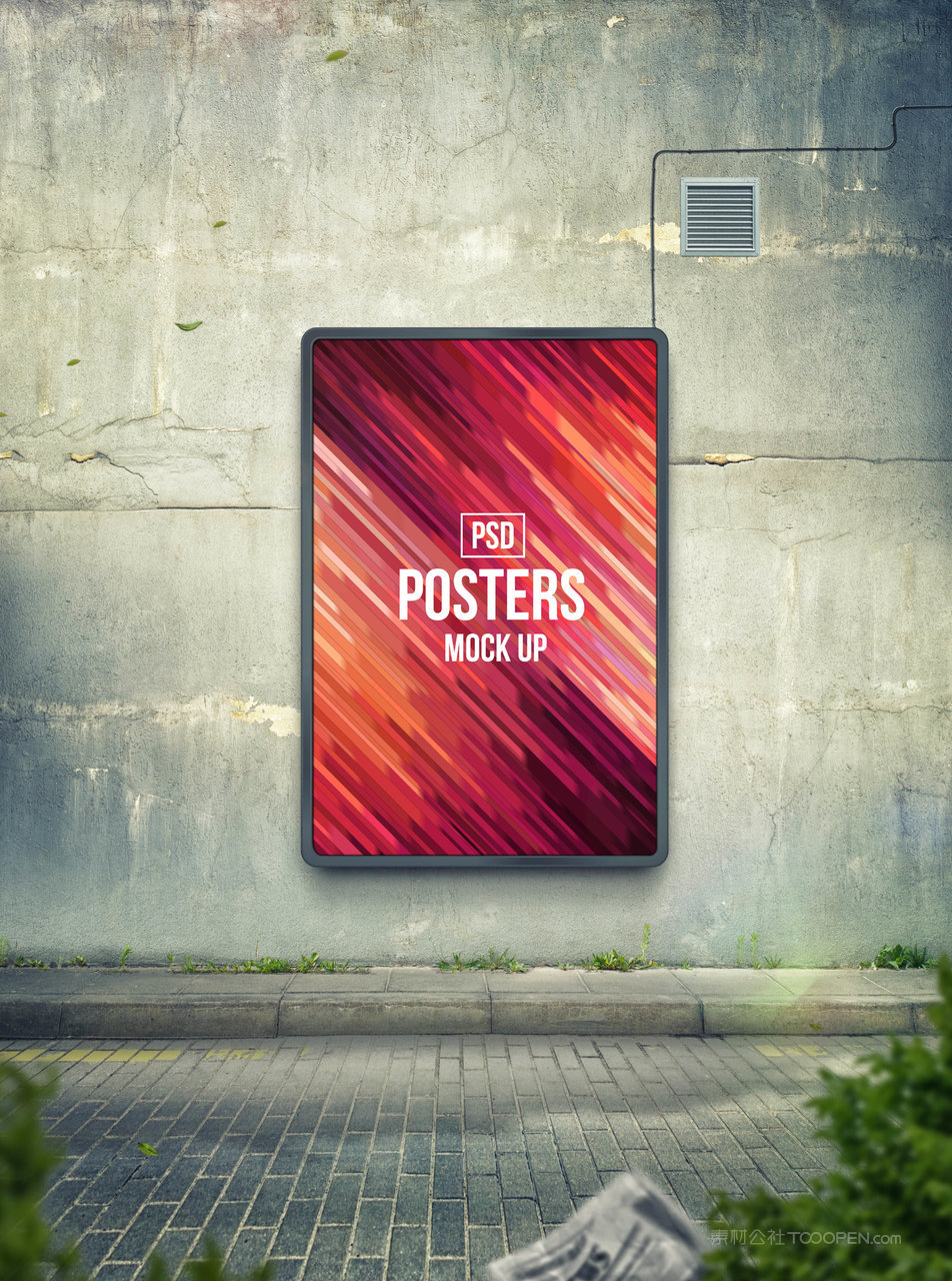 户外广告海报样机