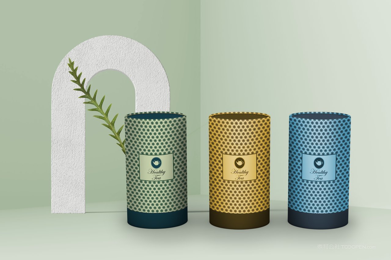 清新绿企业定制茶叶产品包装样机