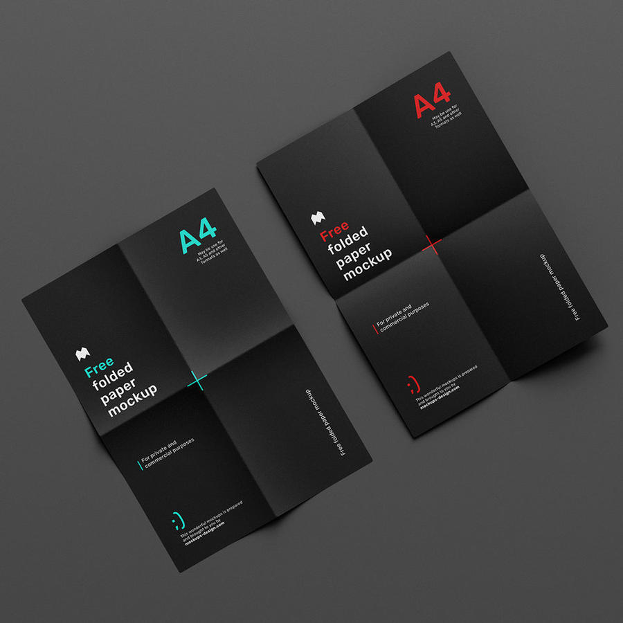 高端黑色A4单页宣传单样机素材一