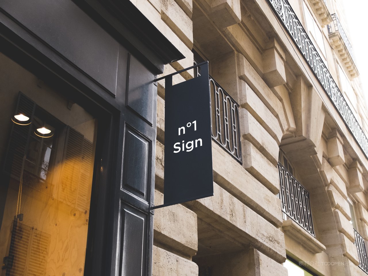 门头引导旗智能贴图样机  (1)