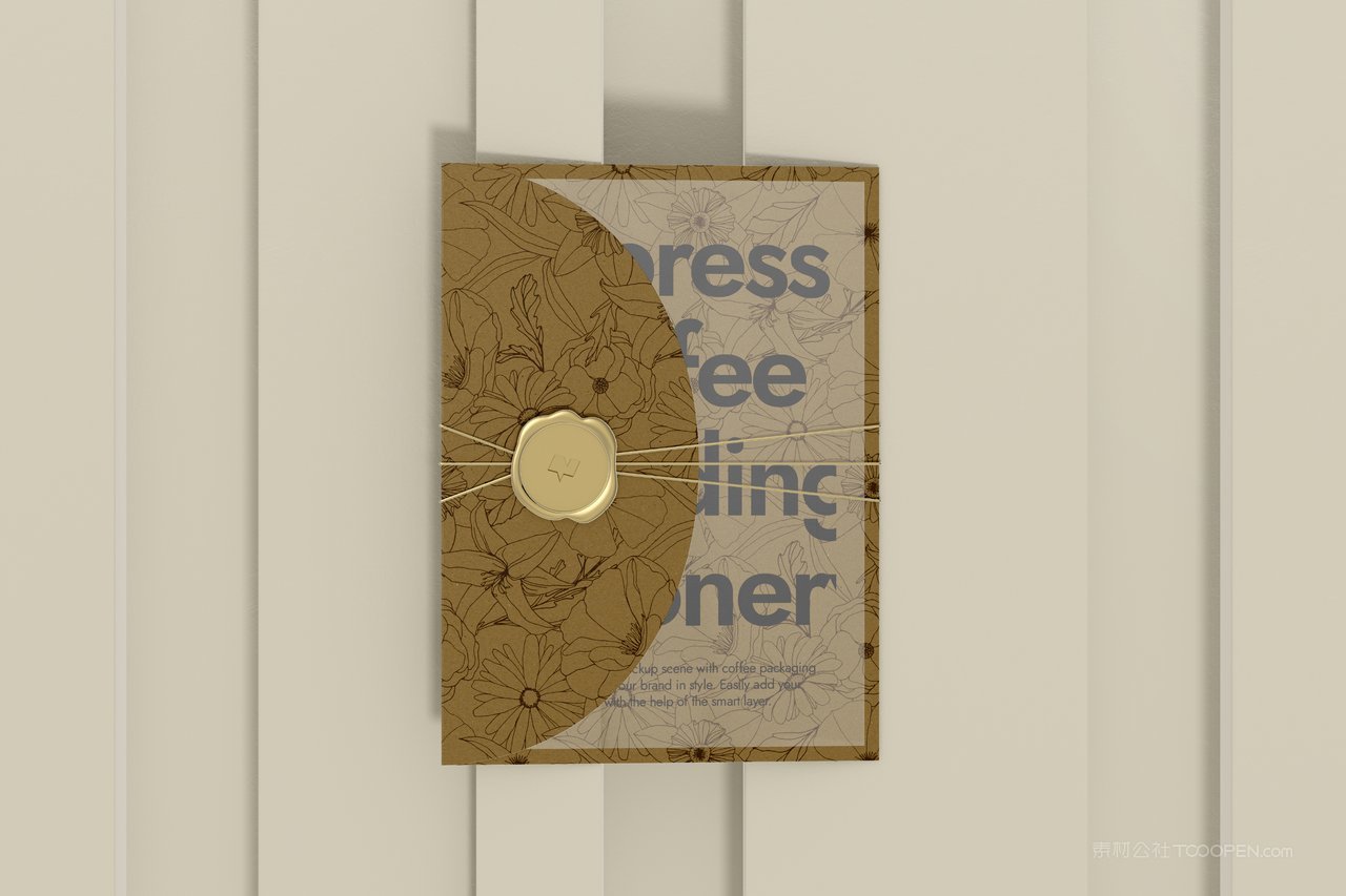 【2133期】复古对折婚礼派对邀请函样机 (3)