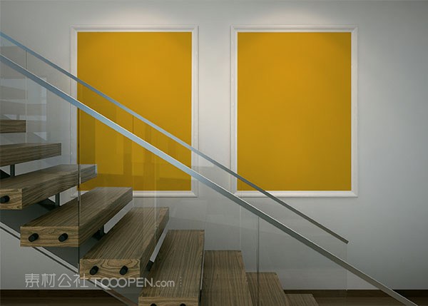 楼梯海报样机模板