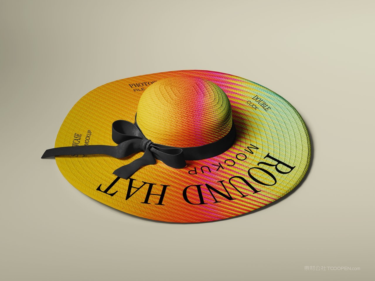 女士草帽遮阳帽样机