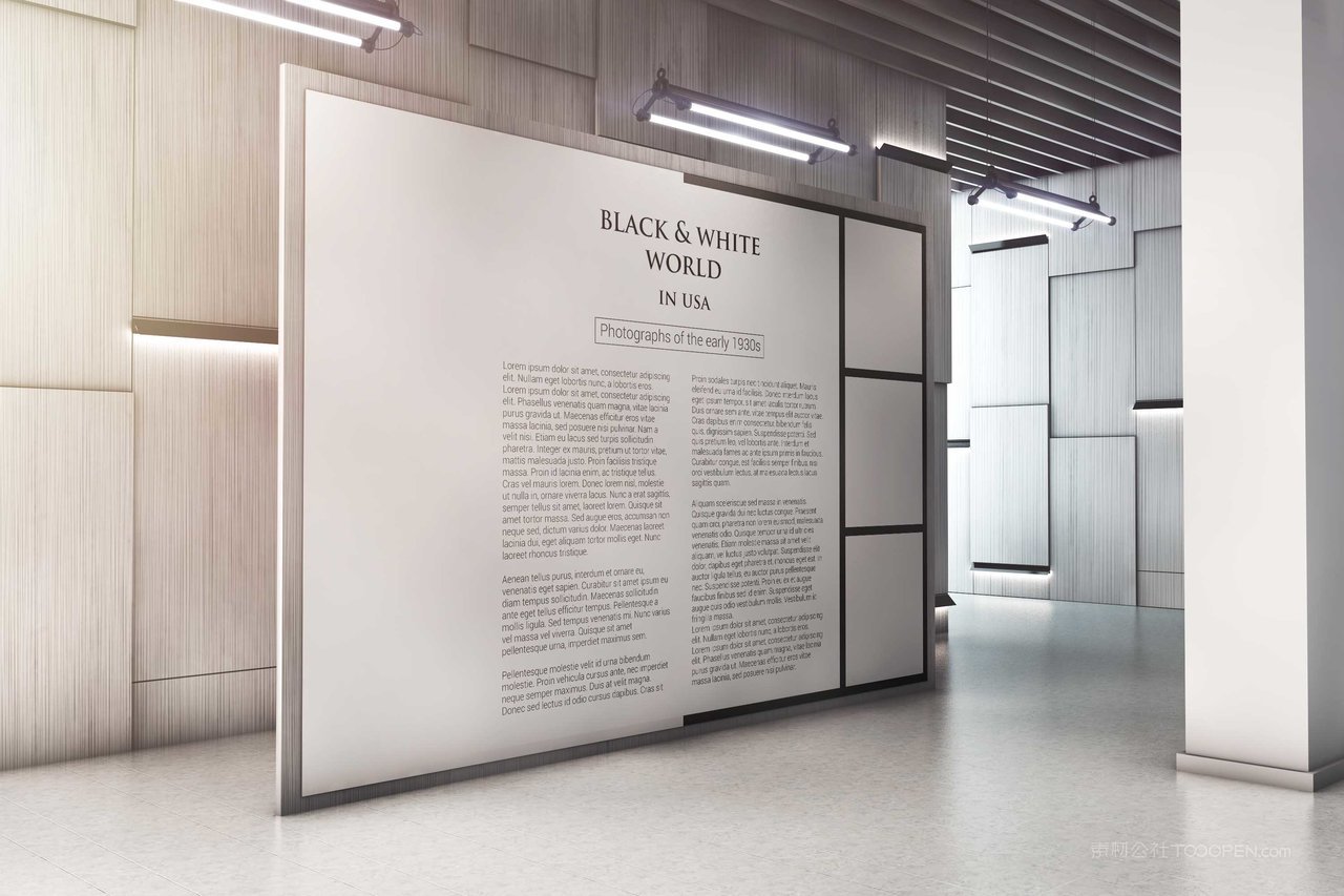 展览馆桁架海报样机