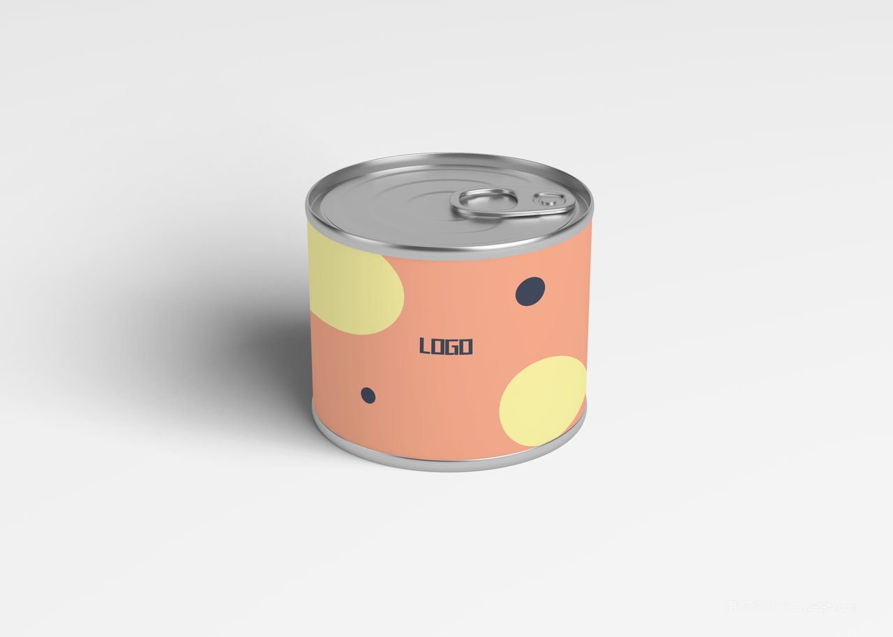 一个食品罐头正面包装罐形包装展示样机 (1)