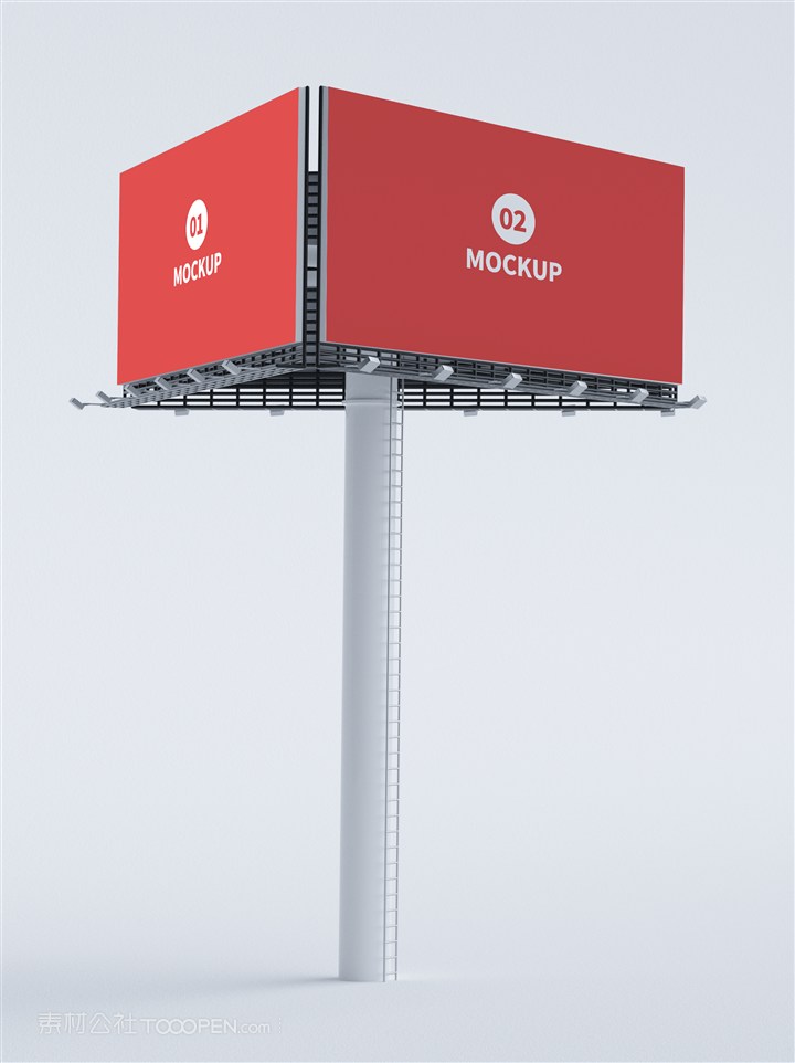 多角度t型广告牌样机