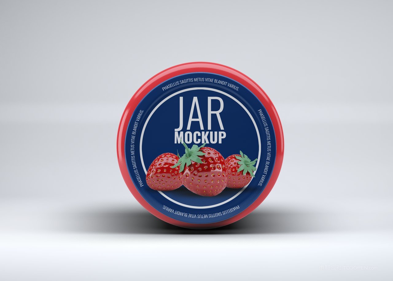 草莓酱瓶装包装罐形包装展示样机