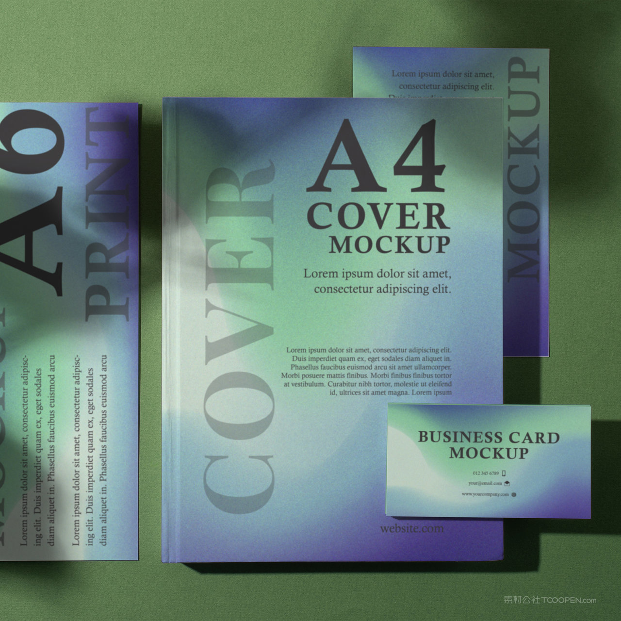 绚丽多彩的时尚vi名片文档卡片贴图样机