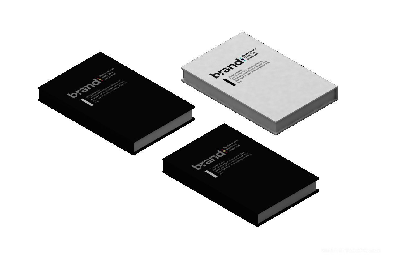 简洁商务黑书本画册企业ps黑色背景样机 (5)