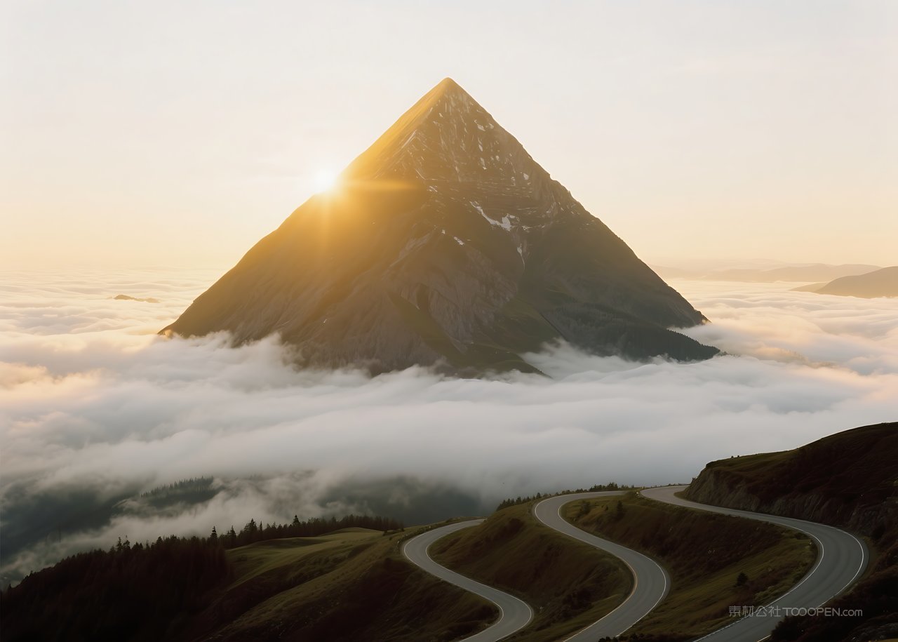 自然景观天空山水唯美山峰风景