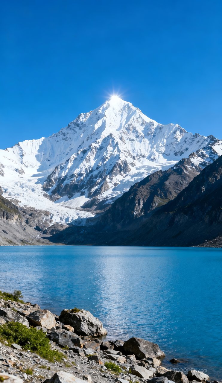 山水蓝天山峰青山湖泊唯美意境天空