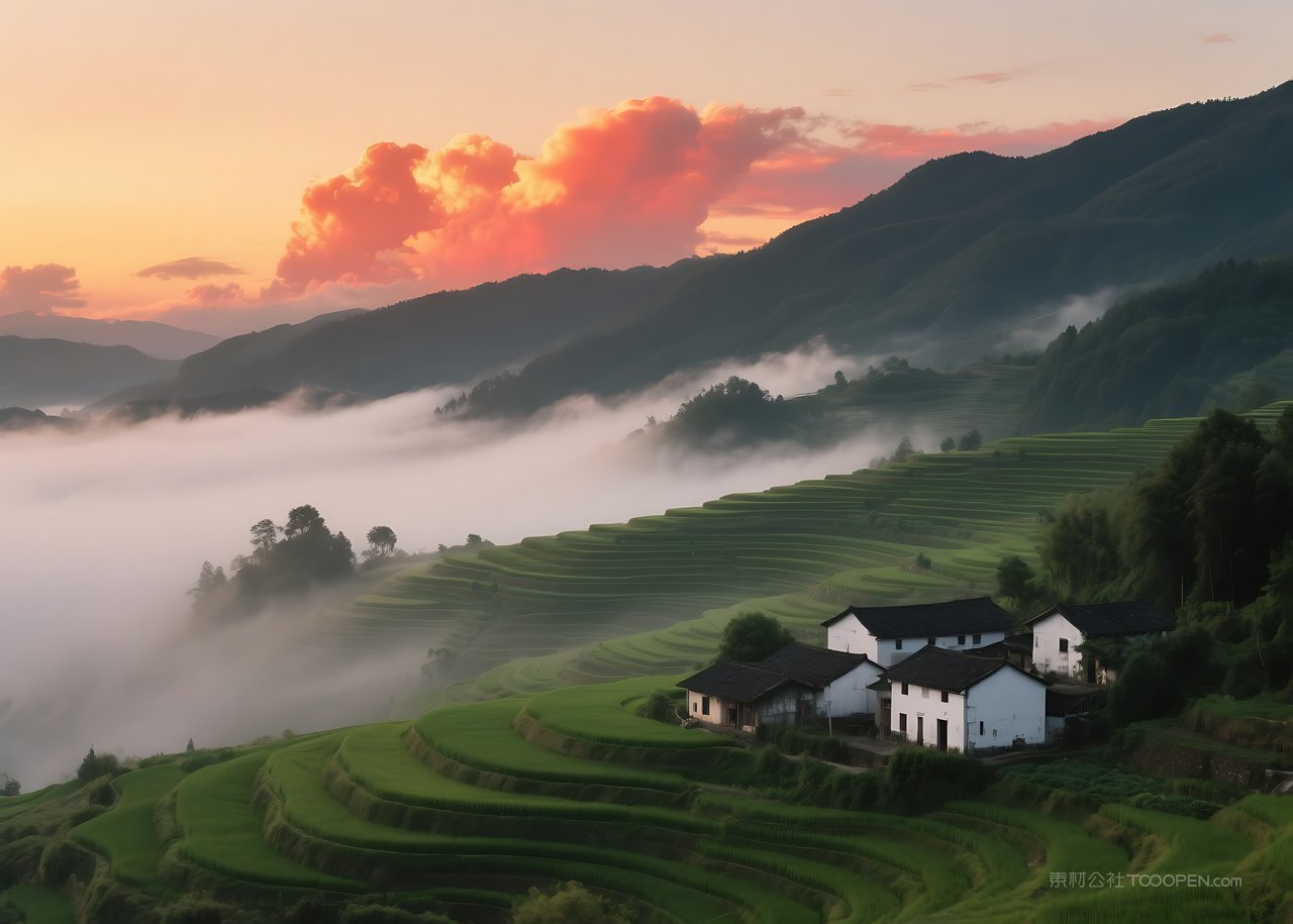 唯美自然山峰风景山水景观天空