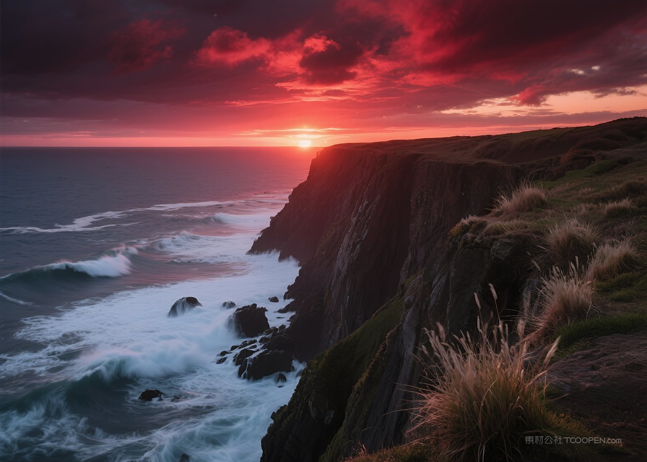 天空云层日落景观自然风景云彩落日唯美