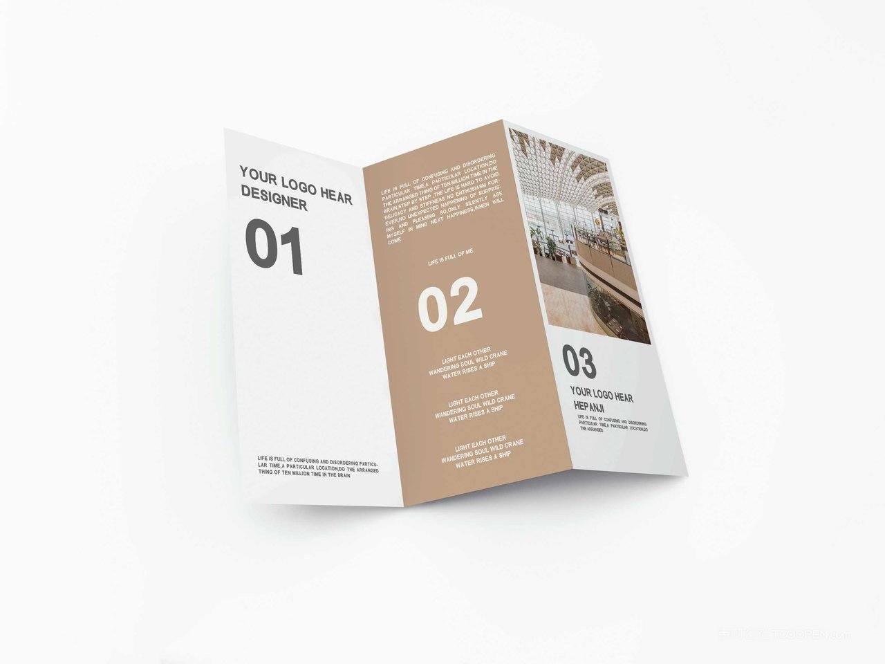 三折页折页设计邀请函对折页折页传单样机