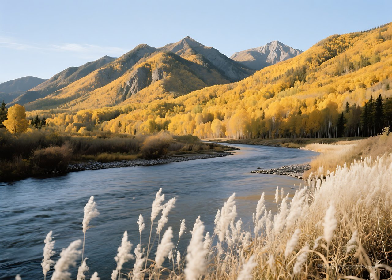 自然风景山水唯美湖泊山峰群山景色河流