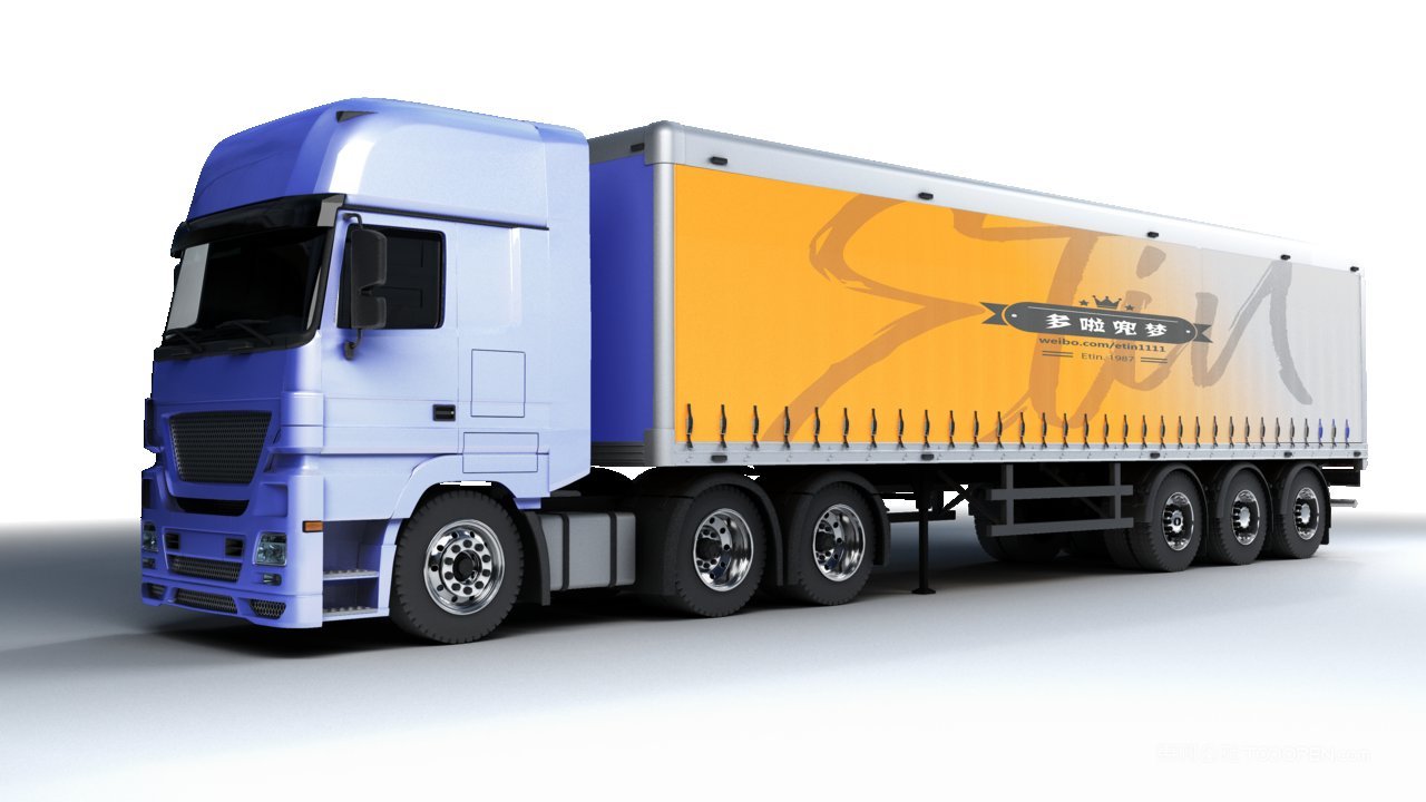 大货车大巴车车身广告企业vi样机 (1)