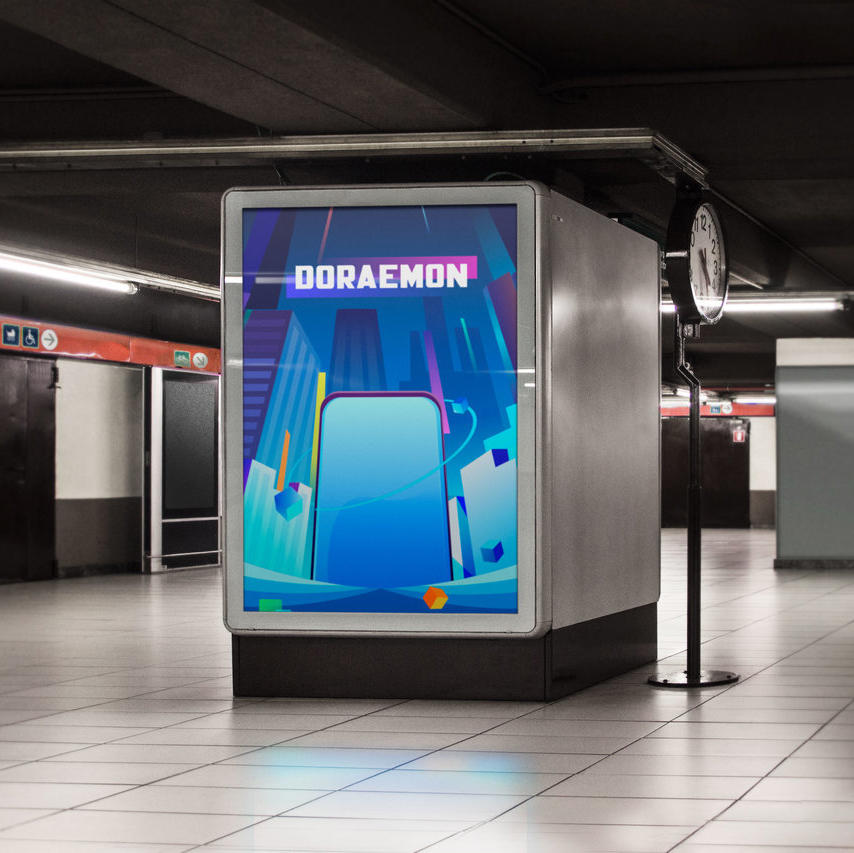 城市沿街灯箱海报样机 (4)