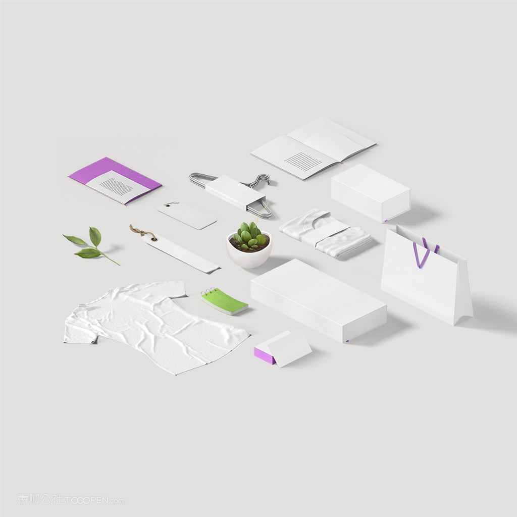 精美白色办公用品vi样机模板