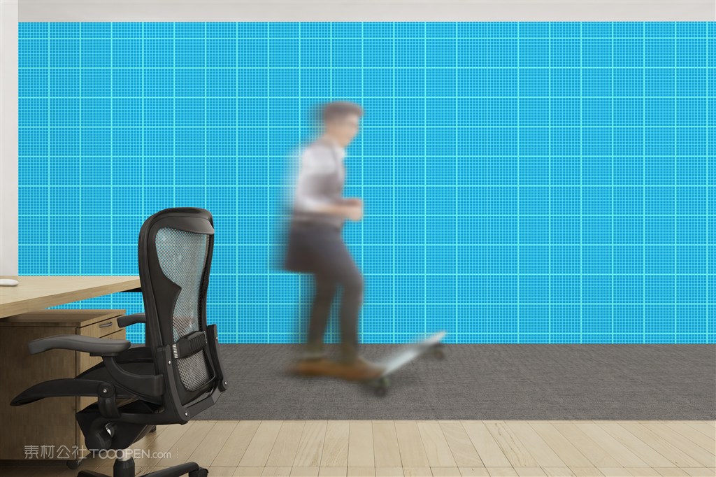 公司企业前台形象墙室内贴图样机设计模板效果VI素材PSD分层