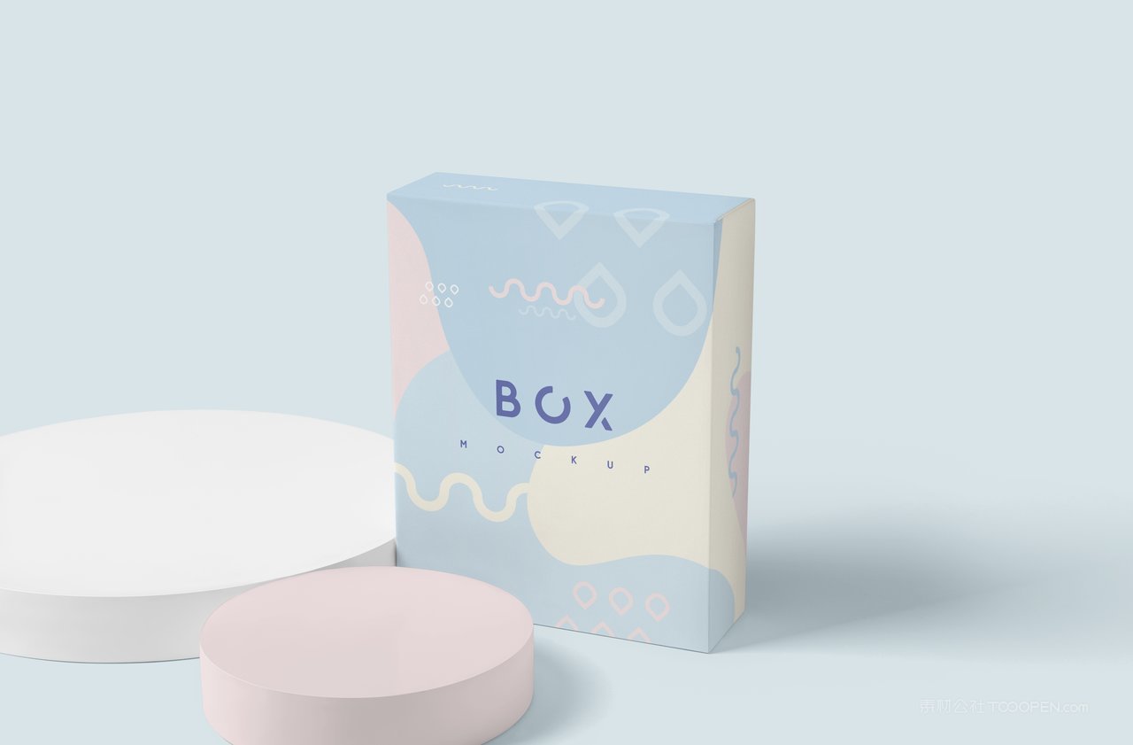 蓝色卡纸硬纸盒天地盖包装盒vi效果样机 (2)