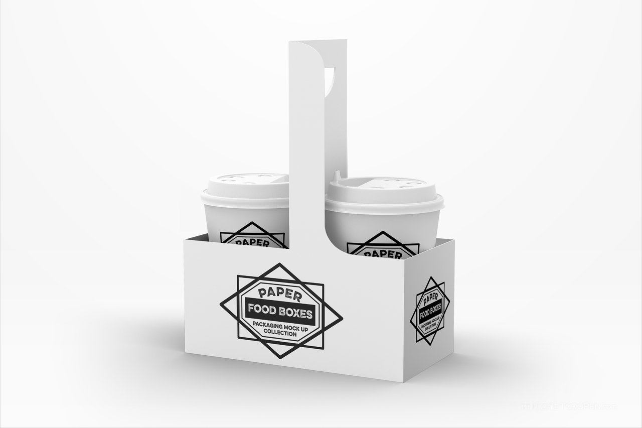 饮料外卖可乐食品纸质包装贴图样机 (4)