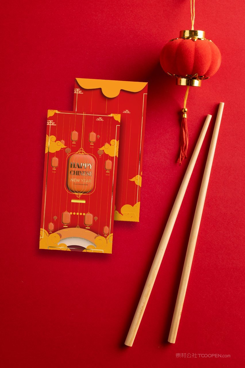 中国红喜庆新年红包样机 (1)