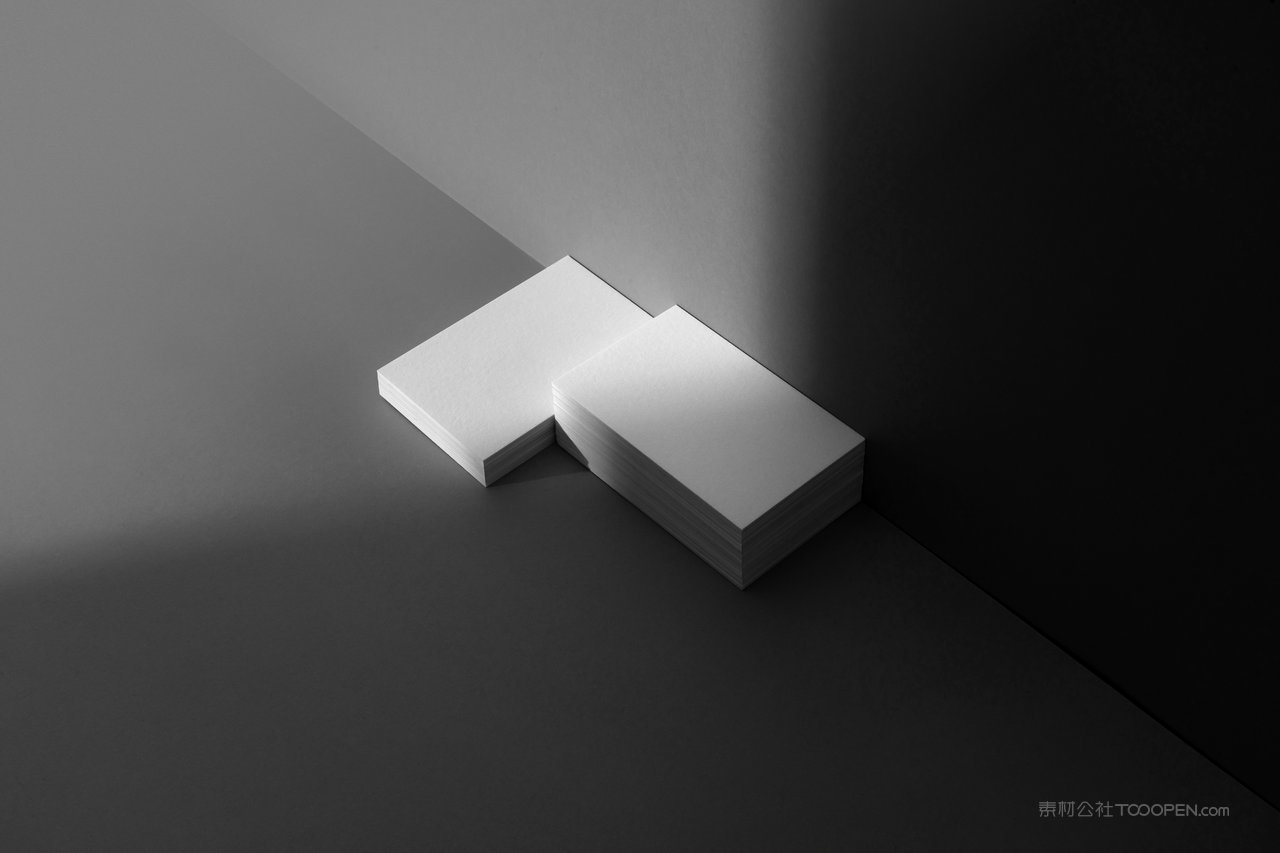 商务黑色光影名片vi品牌样机