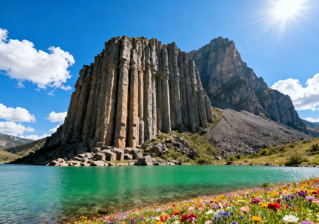 唯美自然山水湖泊风景天空群山山峰