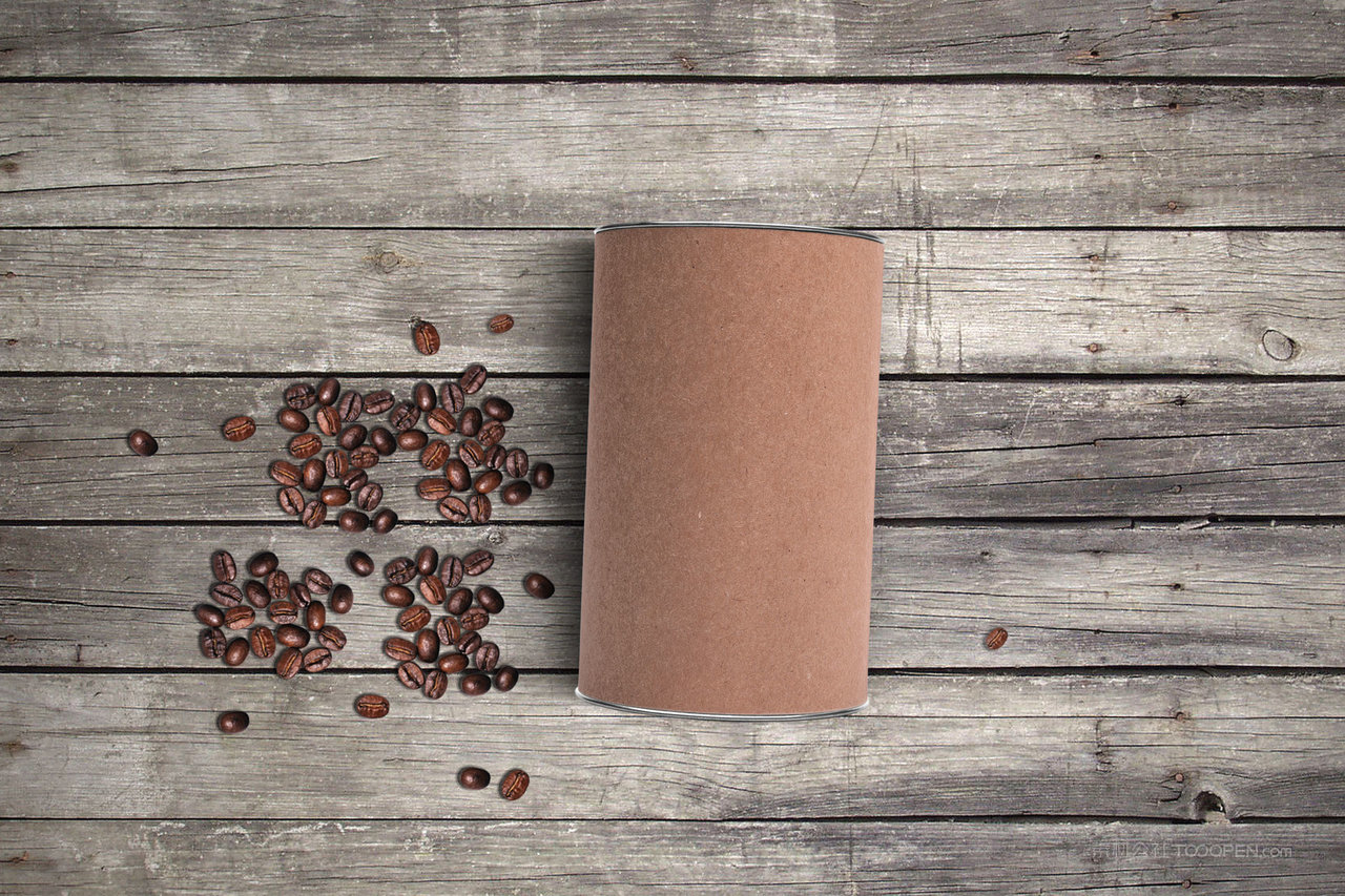 牛皮纸咖啡茶叶罐产品包装样机 (4)